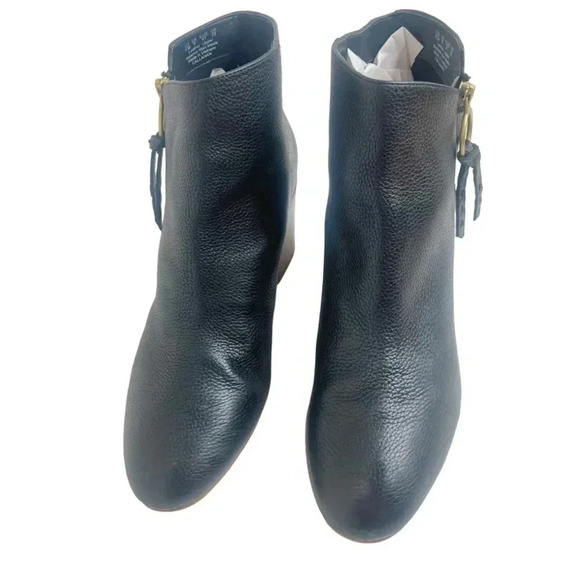 Franco Sarto Callahan Black Pebbled Leather Booties Size 11 - Picture 3 of 12